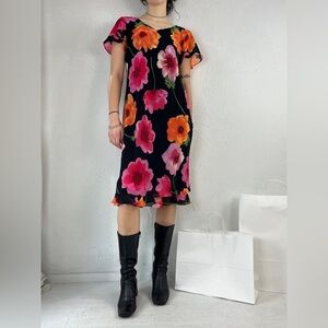 Vibrant Floral Midi Dress
